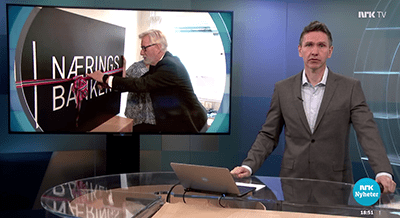 TV innslag om åpning av Næringsbanken